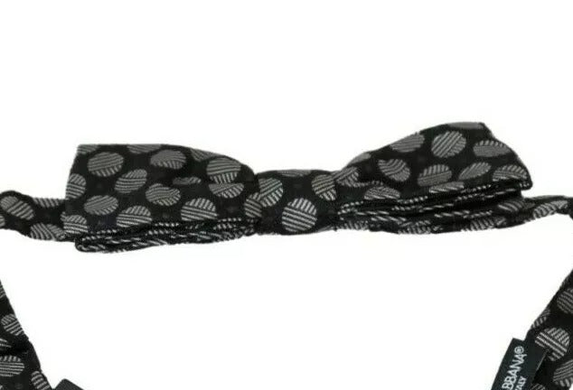 Ανδρικό παπιγιόν με γραβάτα Dolce &amp; Gabbana Black Silk Circles