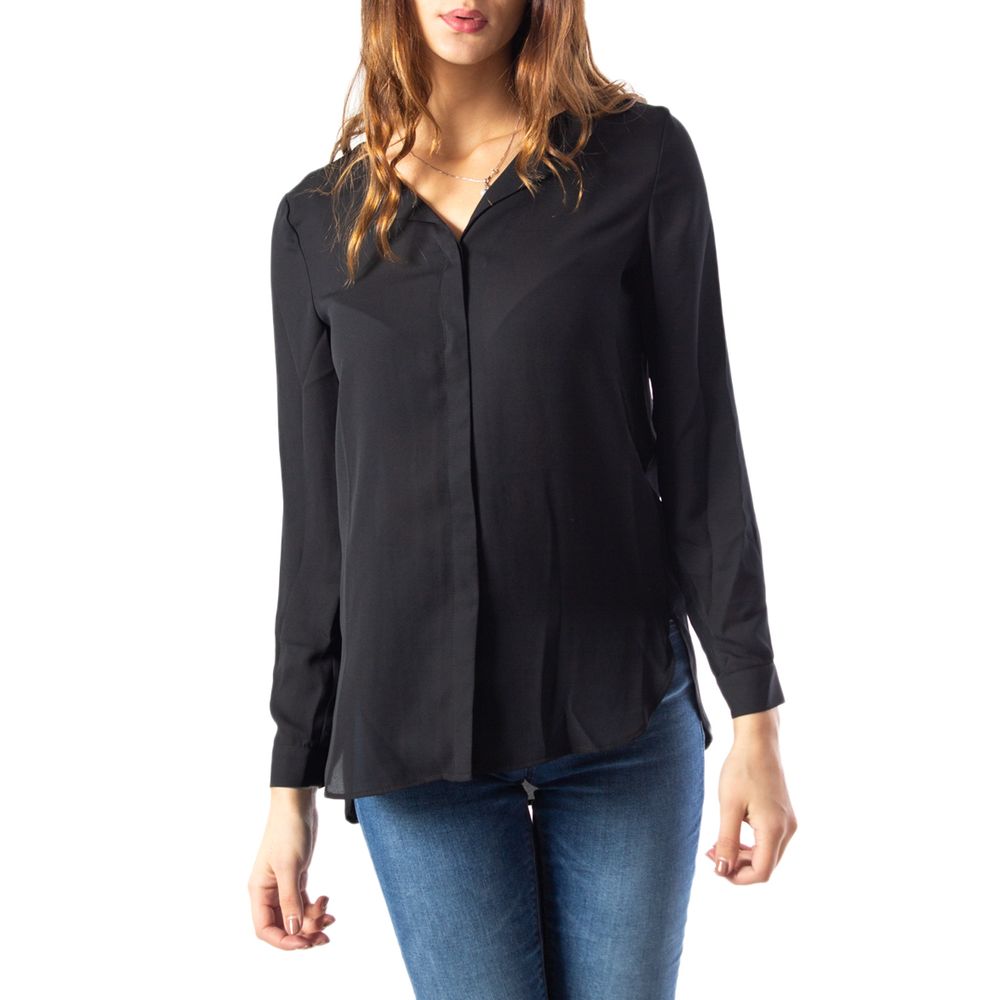 Μαύρο πουλόβερ από πολυεστέρα Vila Clothes