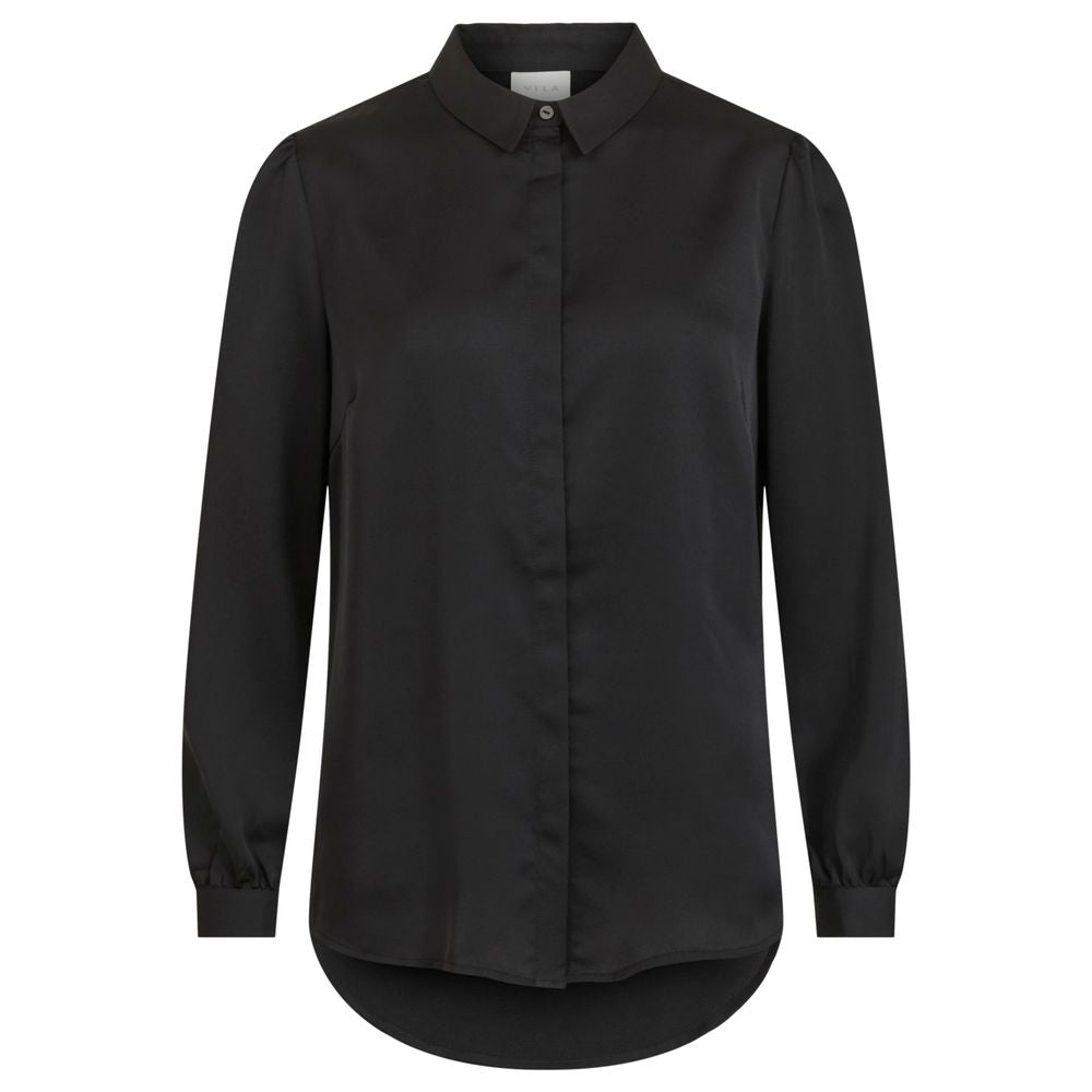 Μαύρο πουλόβερ από πολυεστέρα Vila Clothes