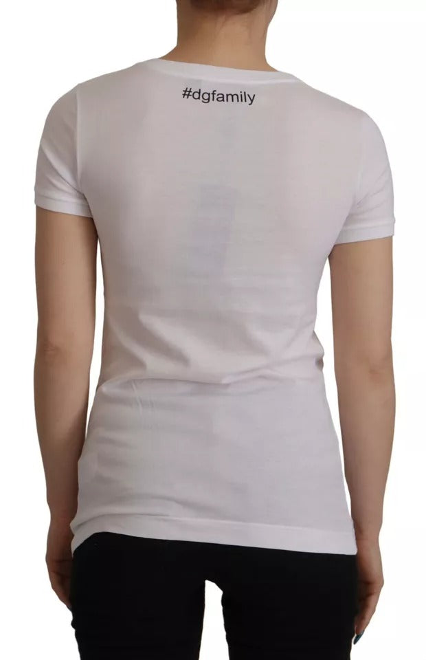 Μπλουζάκι Dolce &amp; Gabbana White #DGFamily Patch Top Cotton T-shirt