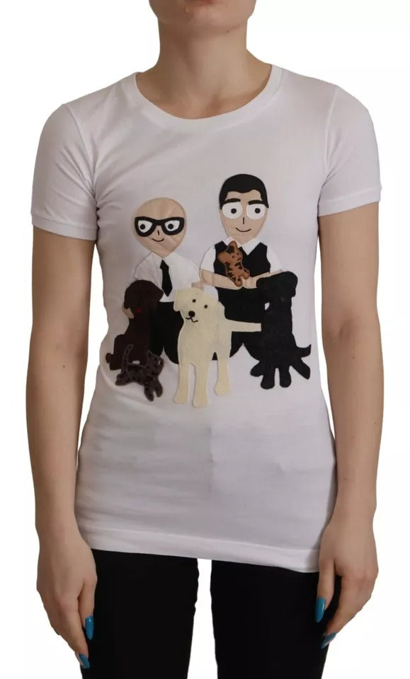 Μπλουζάκι Dolce &amp; Gabbana White #DGFamily Patch Top Cotton T-shirt