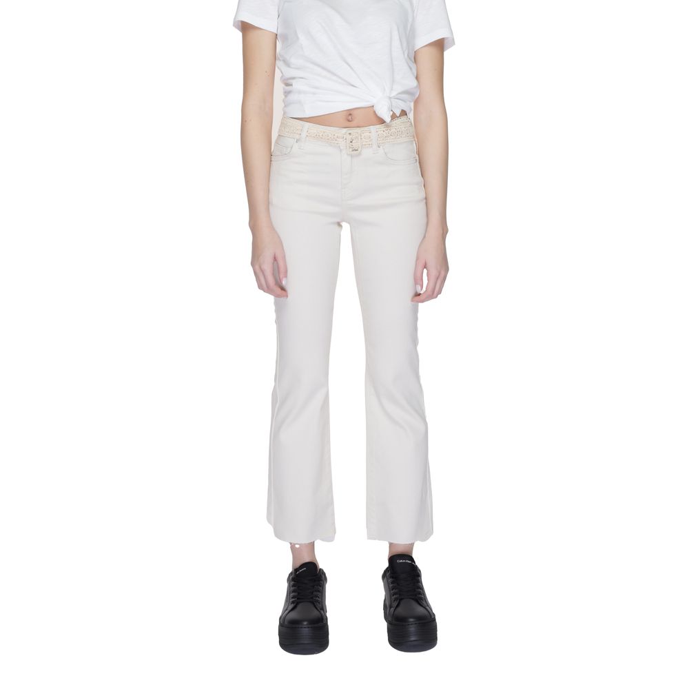 Vero Moda Beige Cotton Jeans &amp; Pant