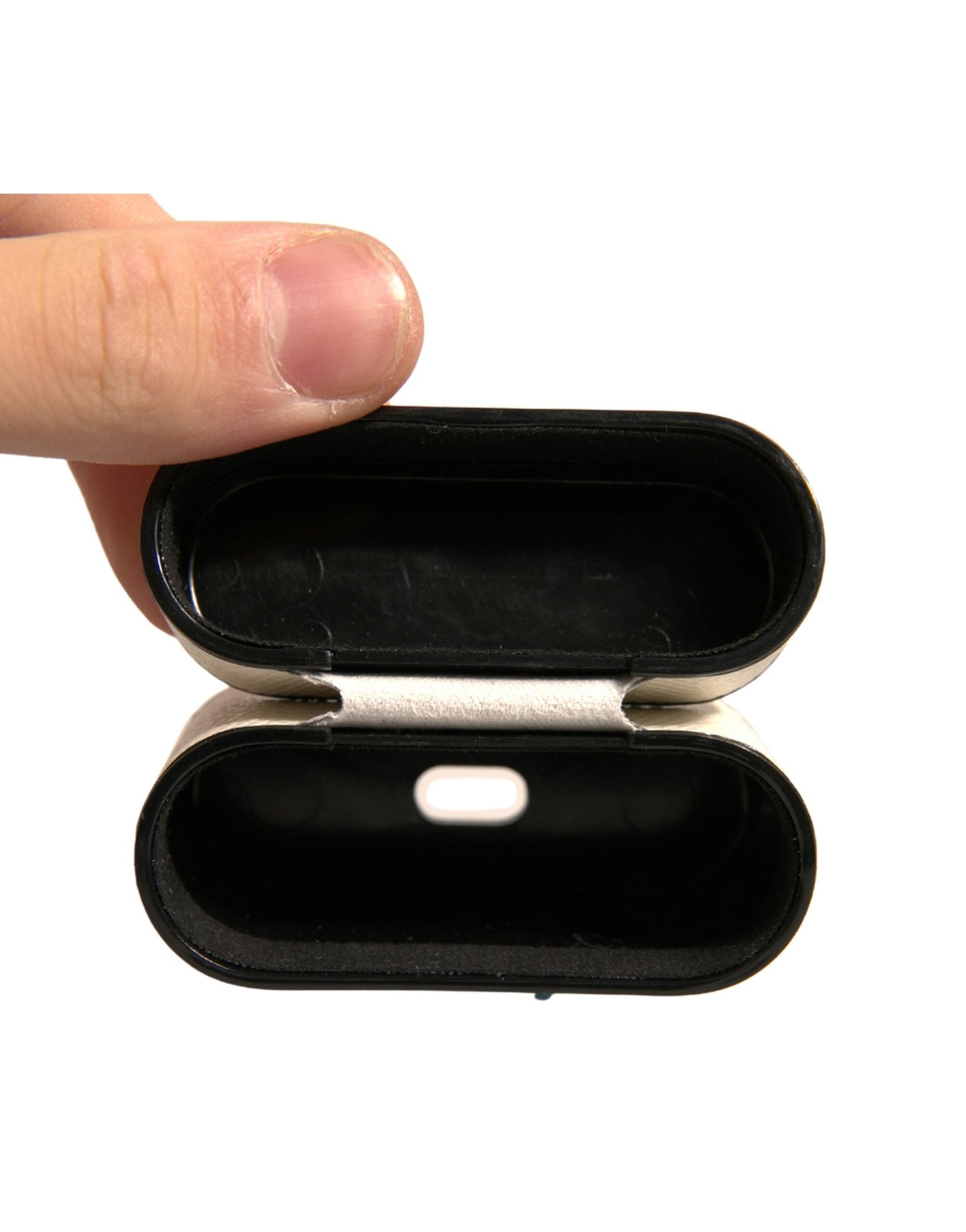 Θήκη Airpods με πλάκα με λογότυπο Dolce &amp; Gabbana White Leather Metal