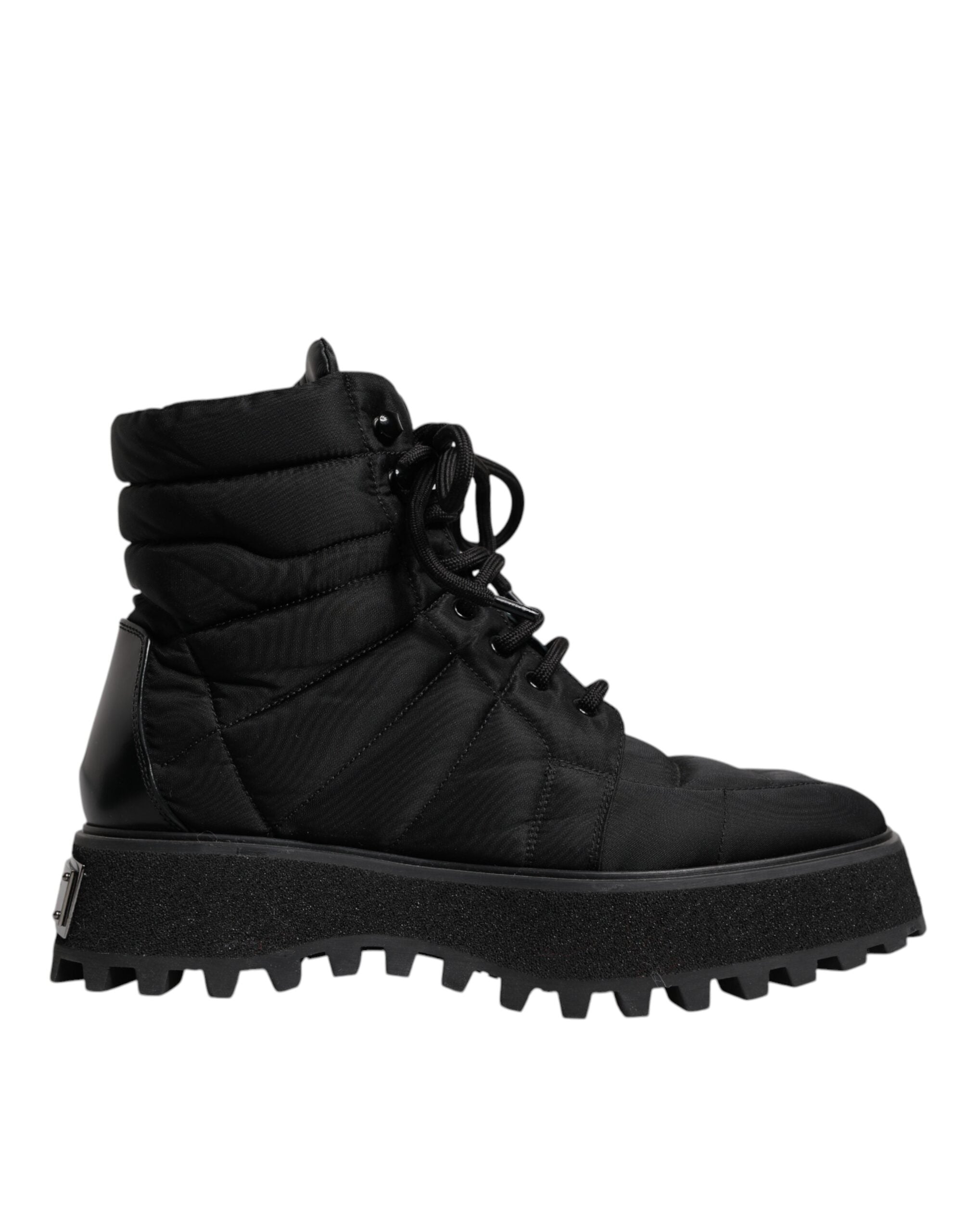 Παπούτσια Dolce &amp; Gabbana με μαύρη επένδυση Mid Calf Lace Up Boots