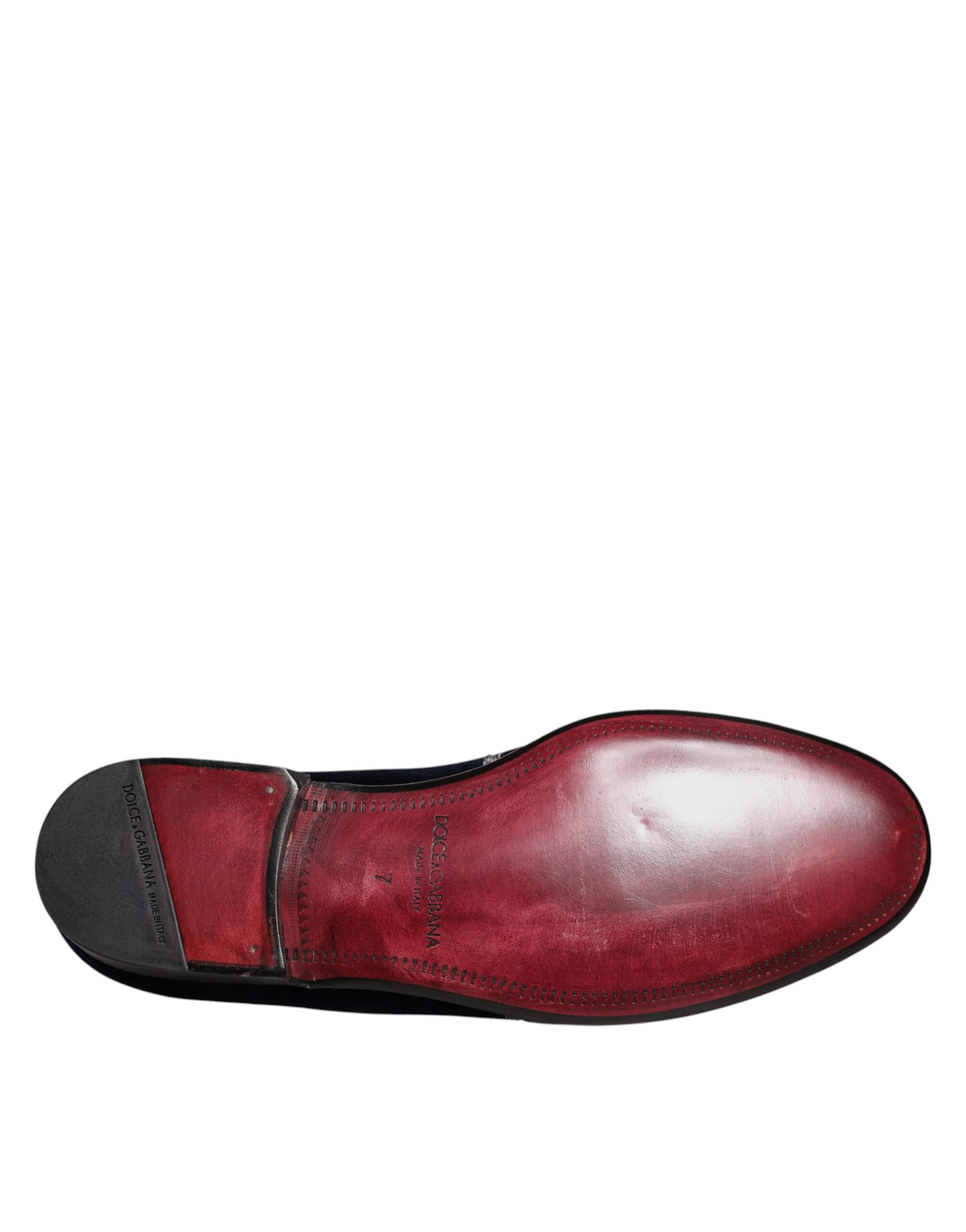 Παπούτσια φόρεμα Dolce &amp; Gabbana Black Velvet Floral Gun Loafers