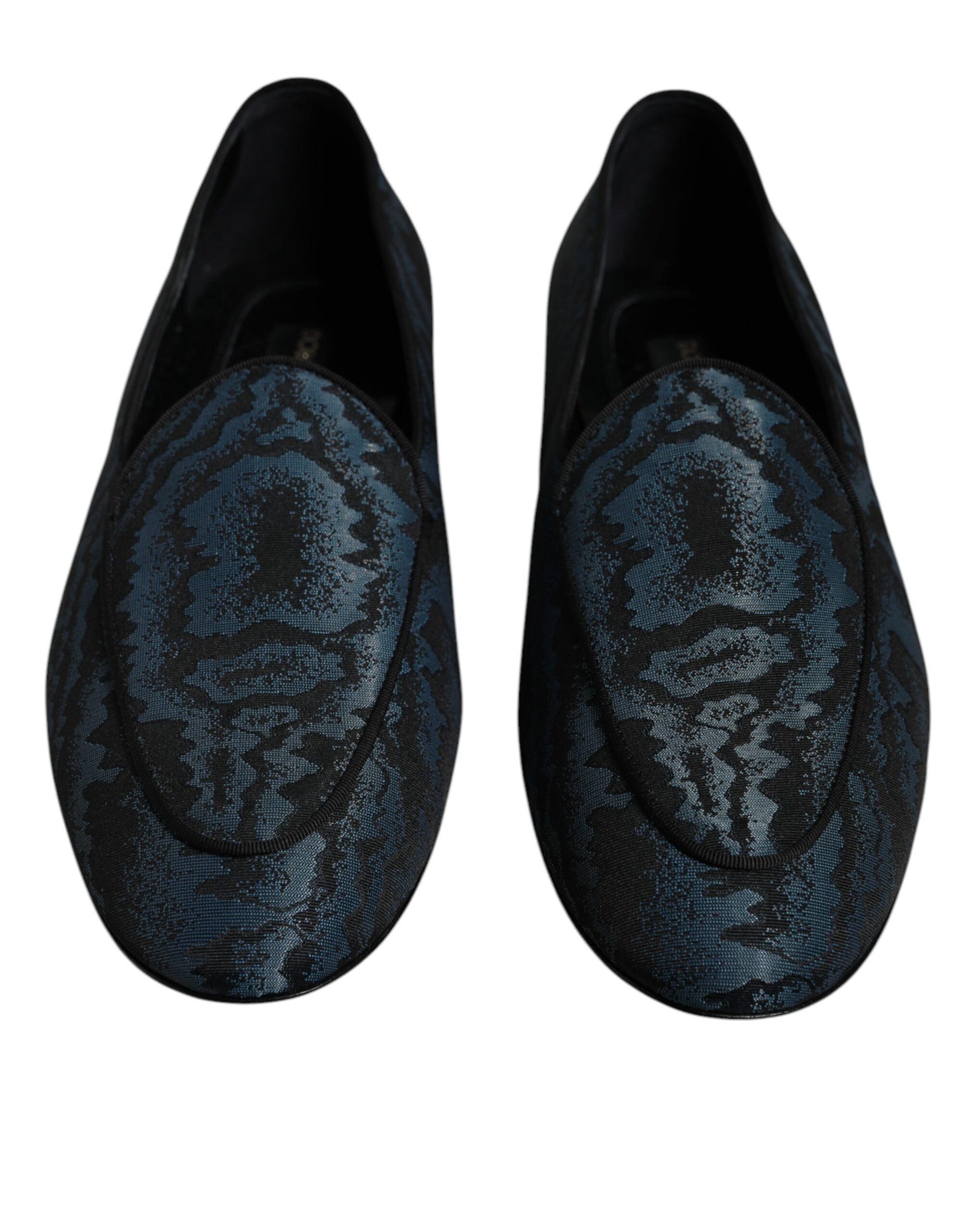 Dolce &amp; Gabbana Blue Black Flats Ανδρικά παπούτσια φόρεμα Loafers