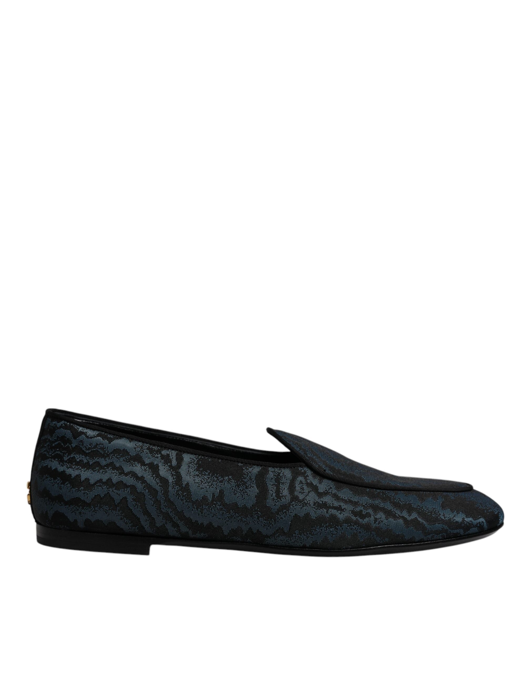 Dolce &amp; Gabbana Blue Black Flats Ανδρικά παπούτσια φόρεμα Loafers