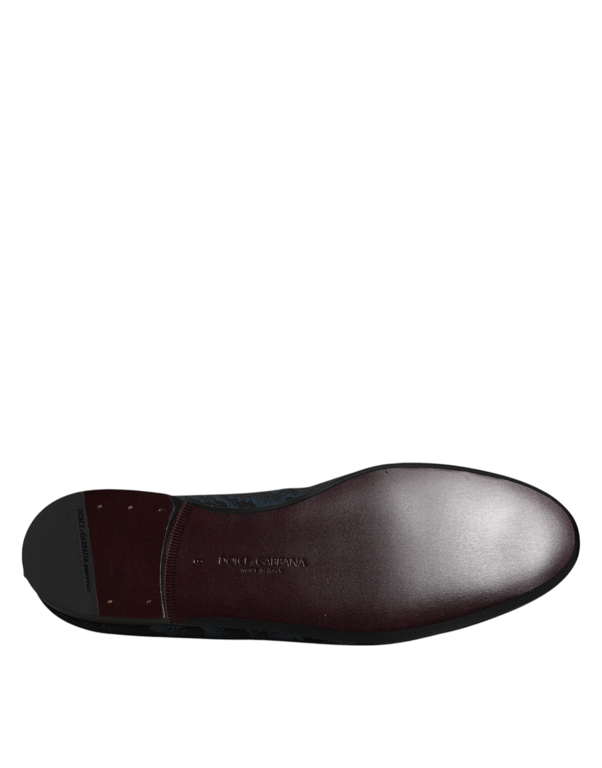 Dolce &amp; Gabbana Blue Black Flats Ανδρικά παπούτσια φόρεμα Loafers