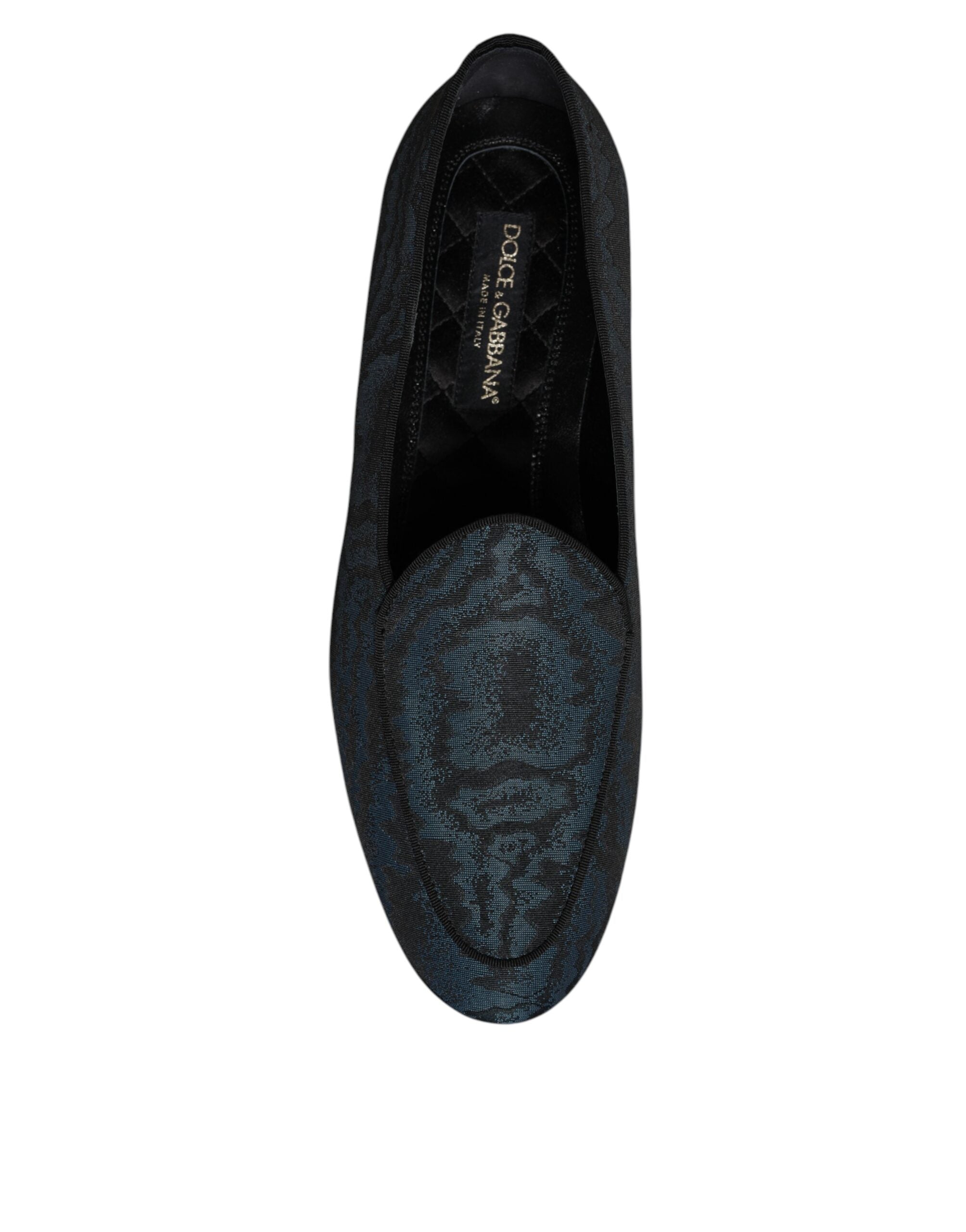 Dolce &amp; Gabbana Blue Black Flats Ανδρικά παπούτσια φόρεμα Loafers