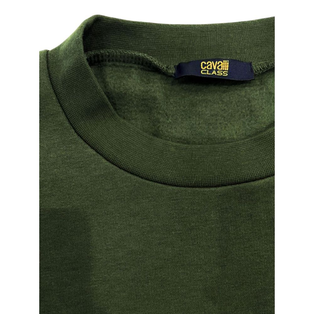 Cavalli Class Green Polyester Men Hoodie