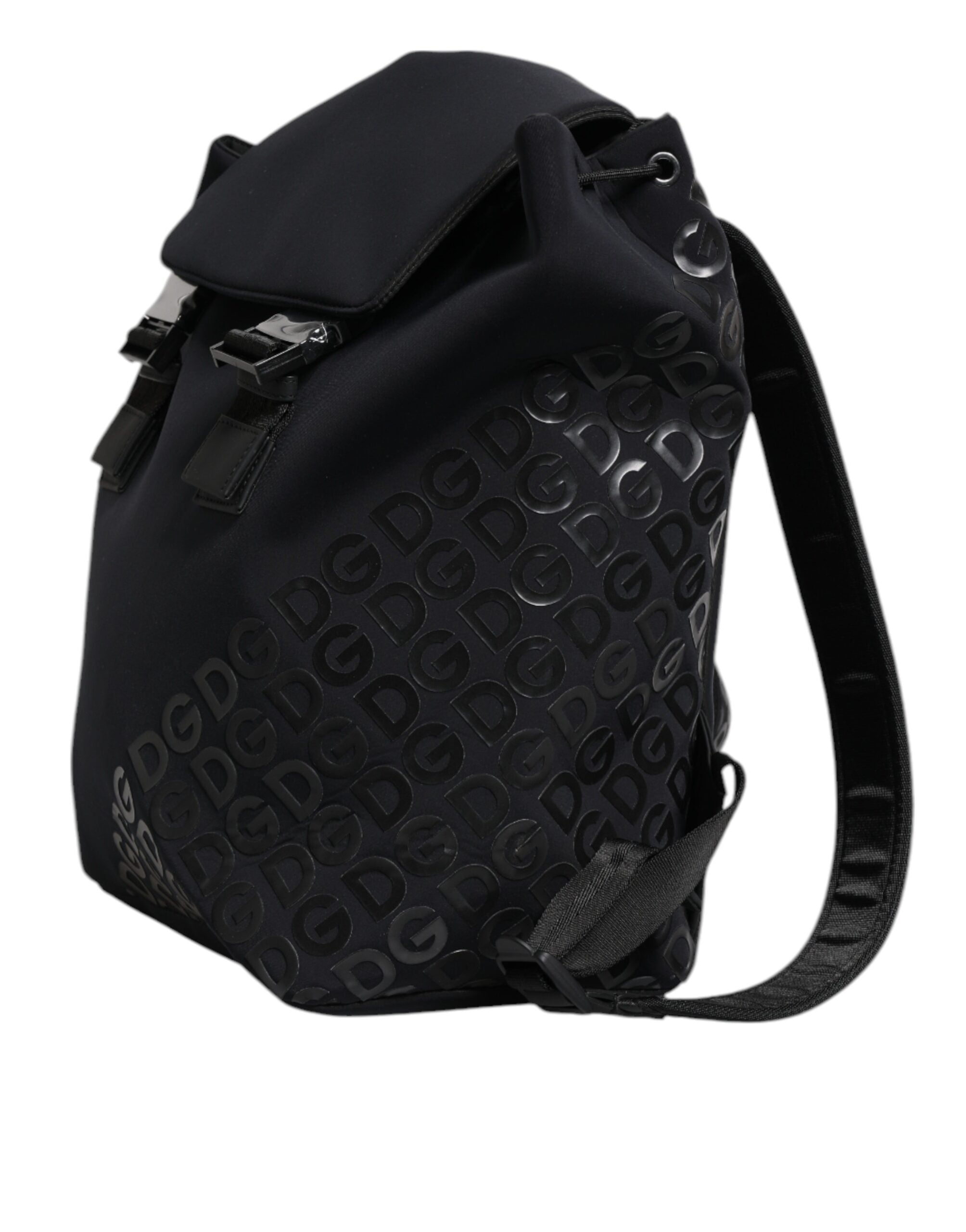 Σχολική τσάντα πλάτης με λογότυπο Dolce &amp; Gabbana Black Neoprene Nylon DG