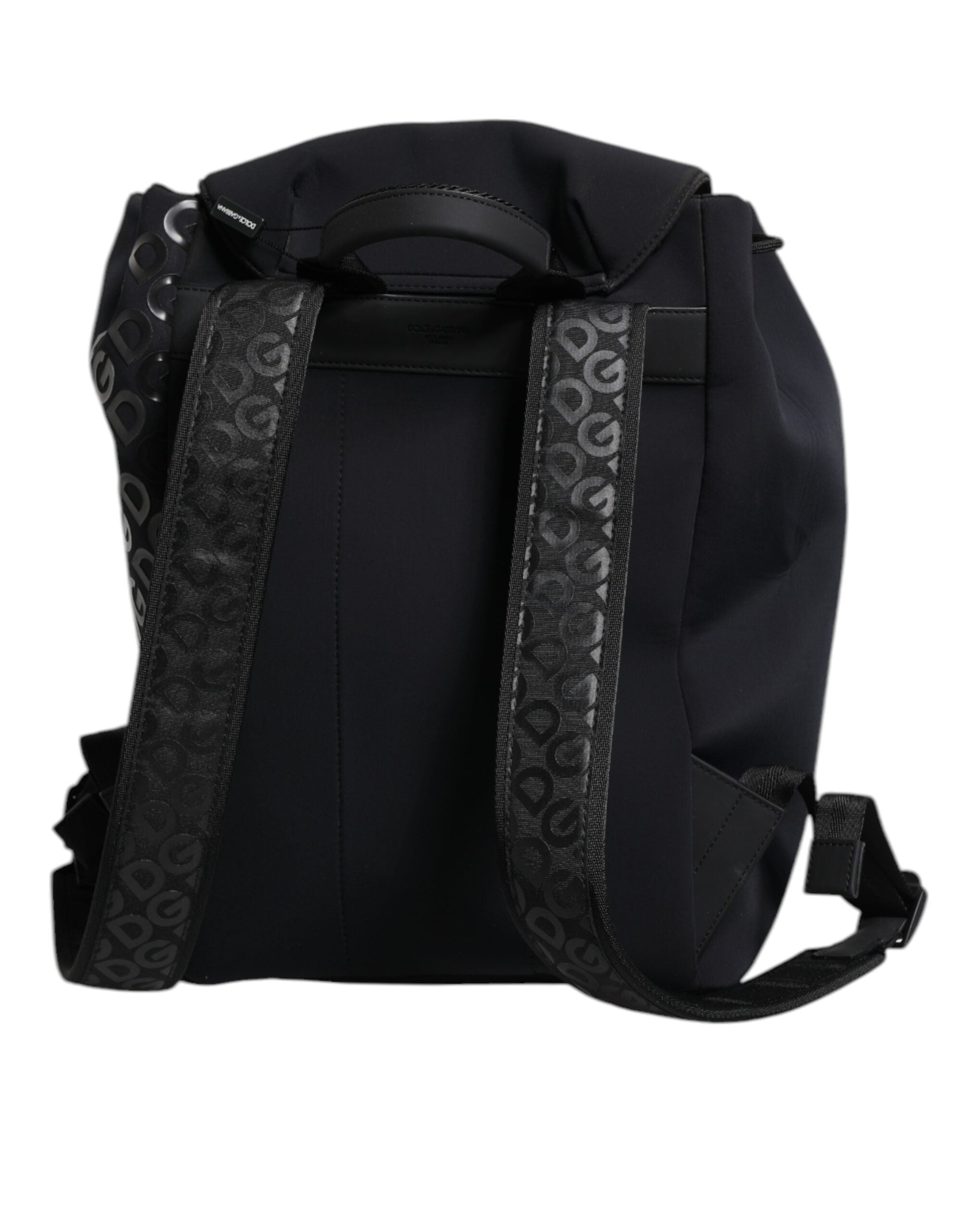 Σχολική τσάντα πλάτης με λογότυπο Dolce &amp; Gabbana Black Neoprene Nylon DG