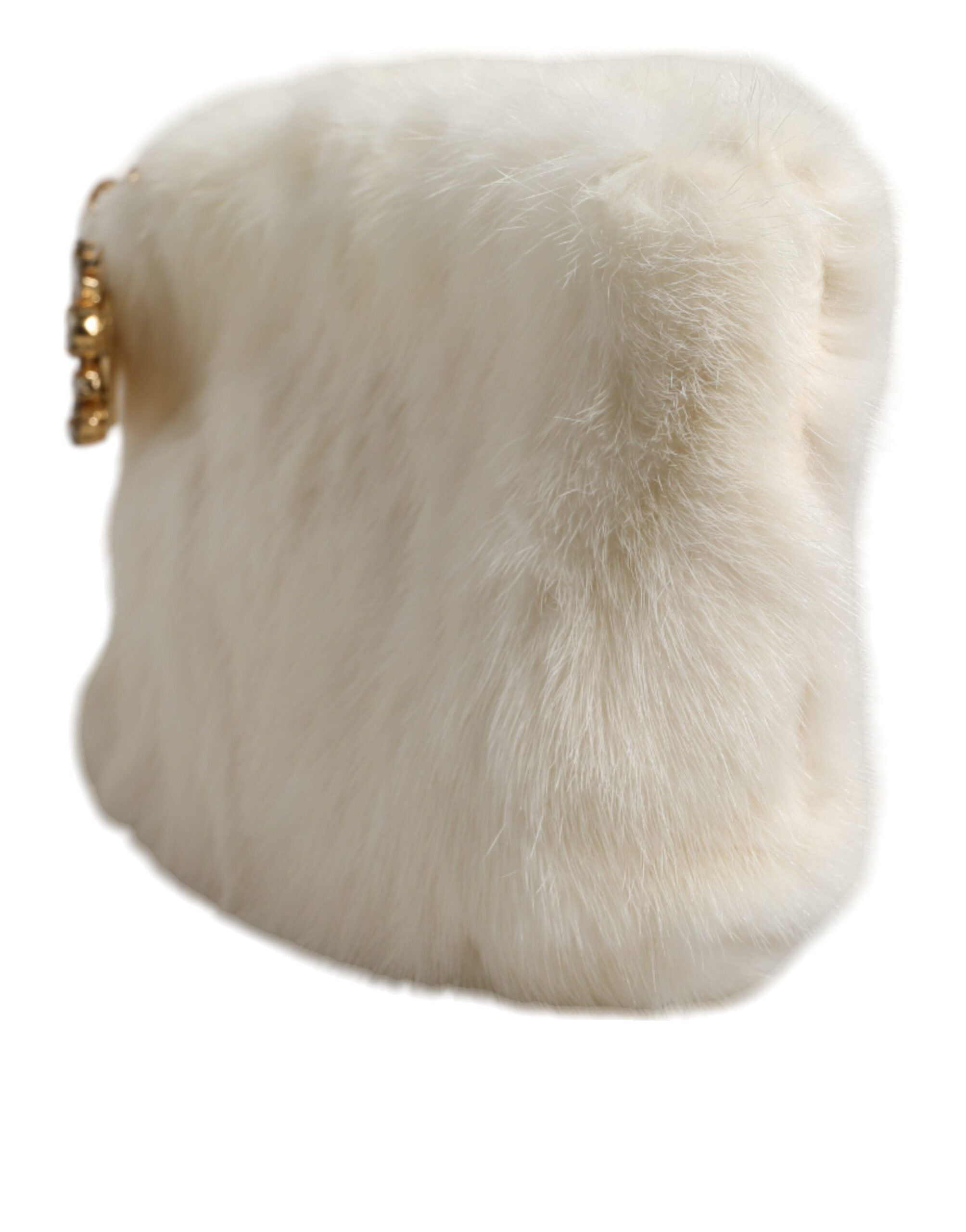 Τσάντα Dolce &amp; Gabbana White Fur Handbag Clutch Gurse Pouch Bag
