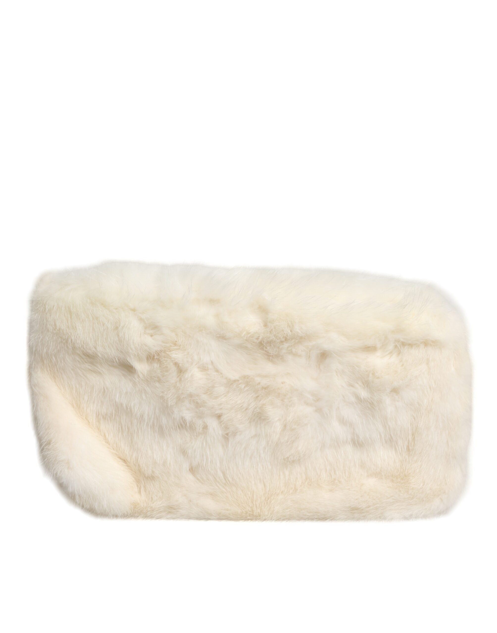 Τσάντα Dolce &amp; Gabbana White Fur Handbag Clutch Gurse Pouch Bag