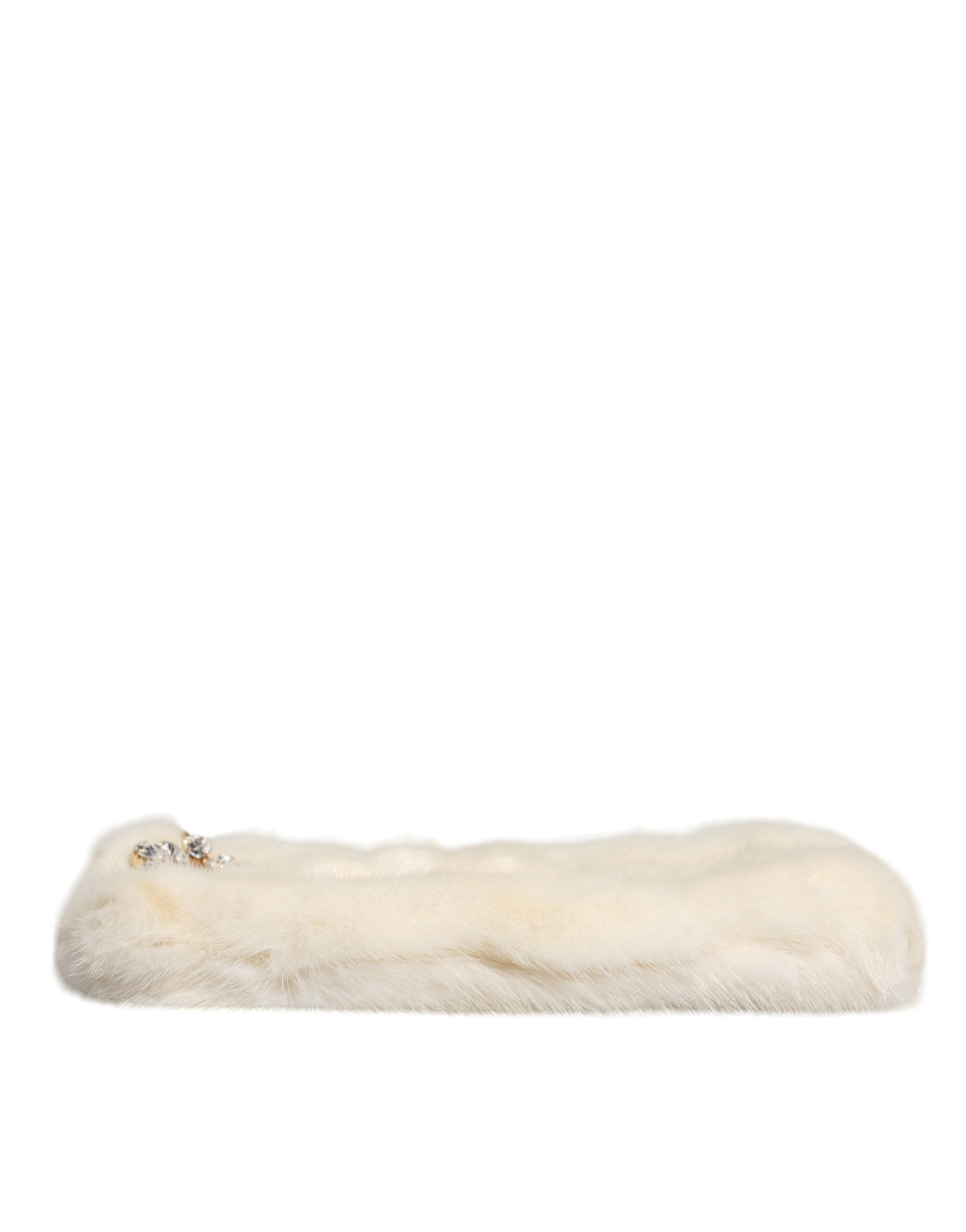 Τσάντα Dolce &amp; Gabbana White Fur Handbag Clutch Gurse Pouch Bag
