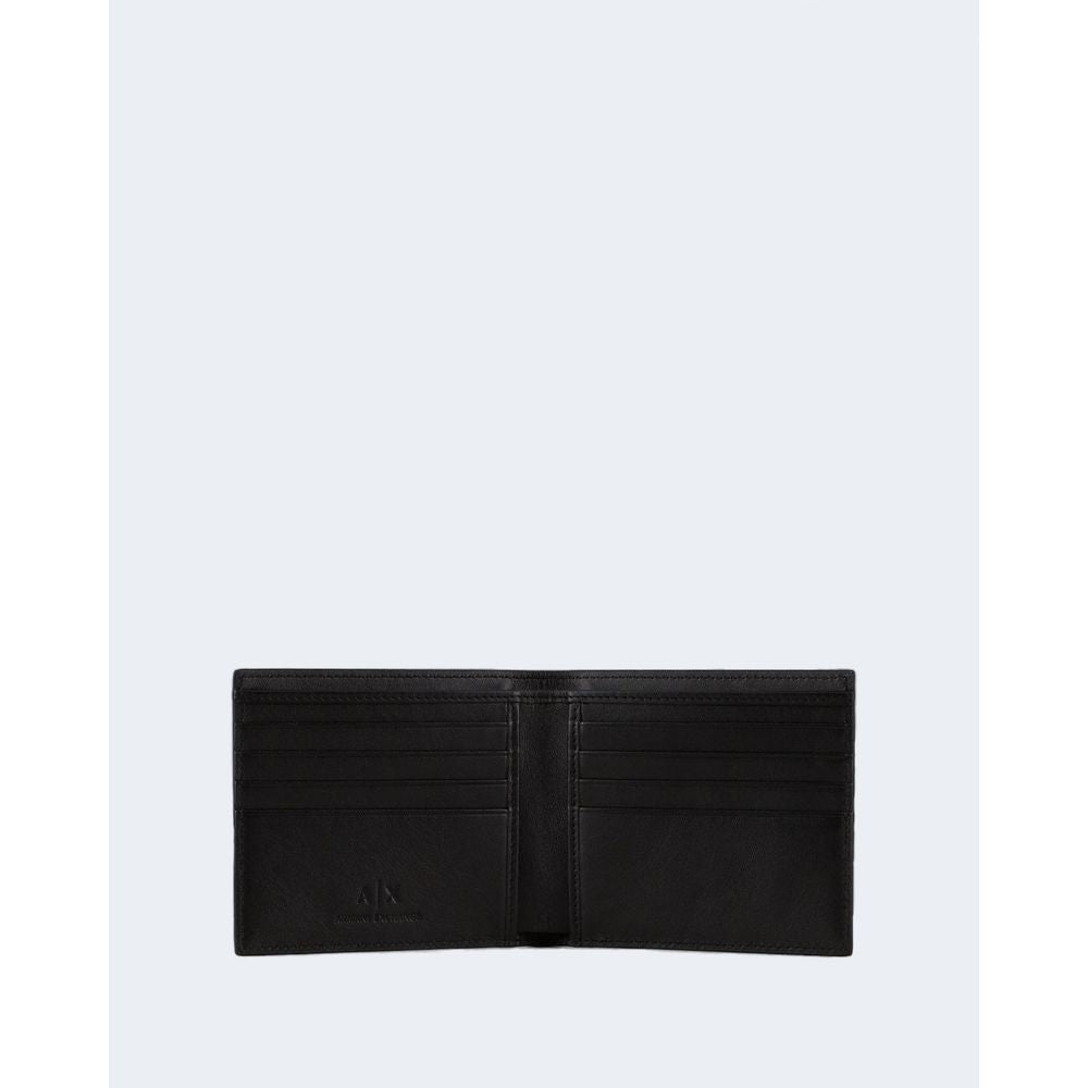 Μαύρο δερμάτινο πορτοφόλι Armani Exchange