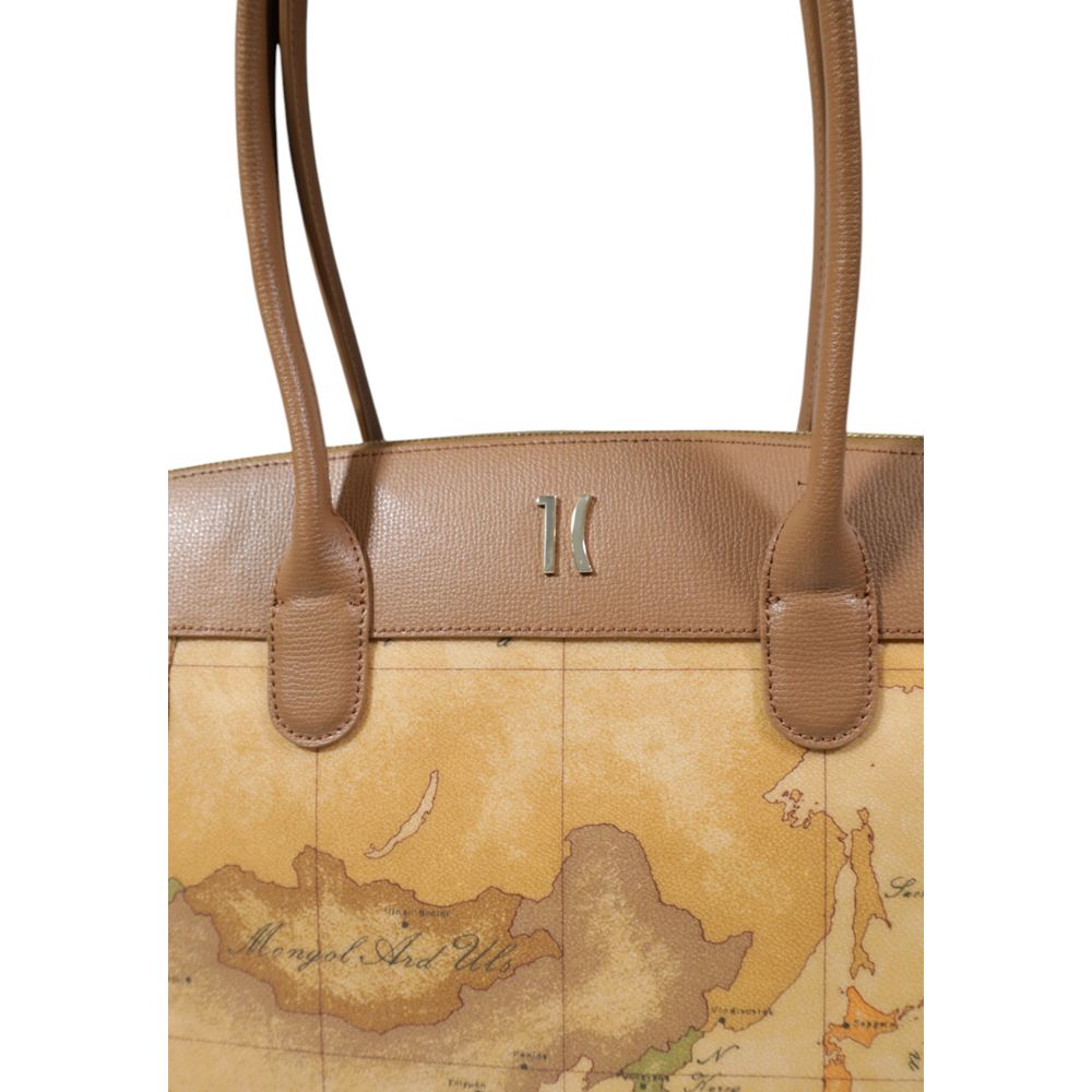 Τσάντα Alviero Martini Prima Classe Beige βαμβακερή τσάντα
