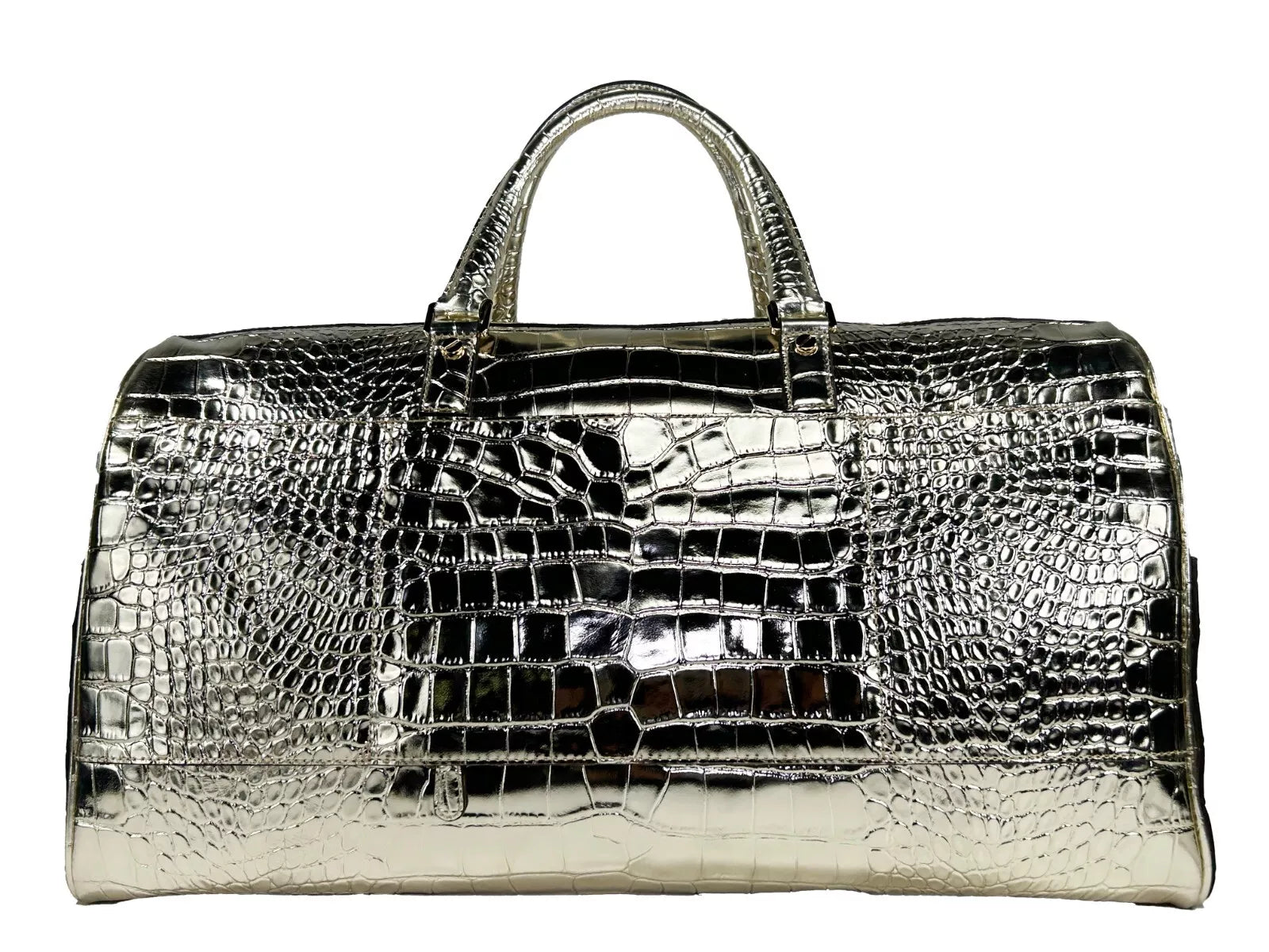 Michael Kors Bedford Travel XL Embossed Duffle Bag Weekender Gold