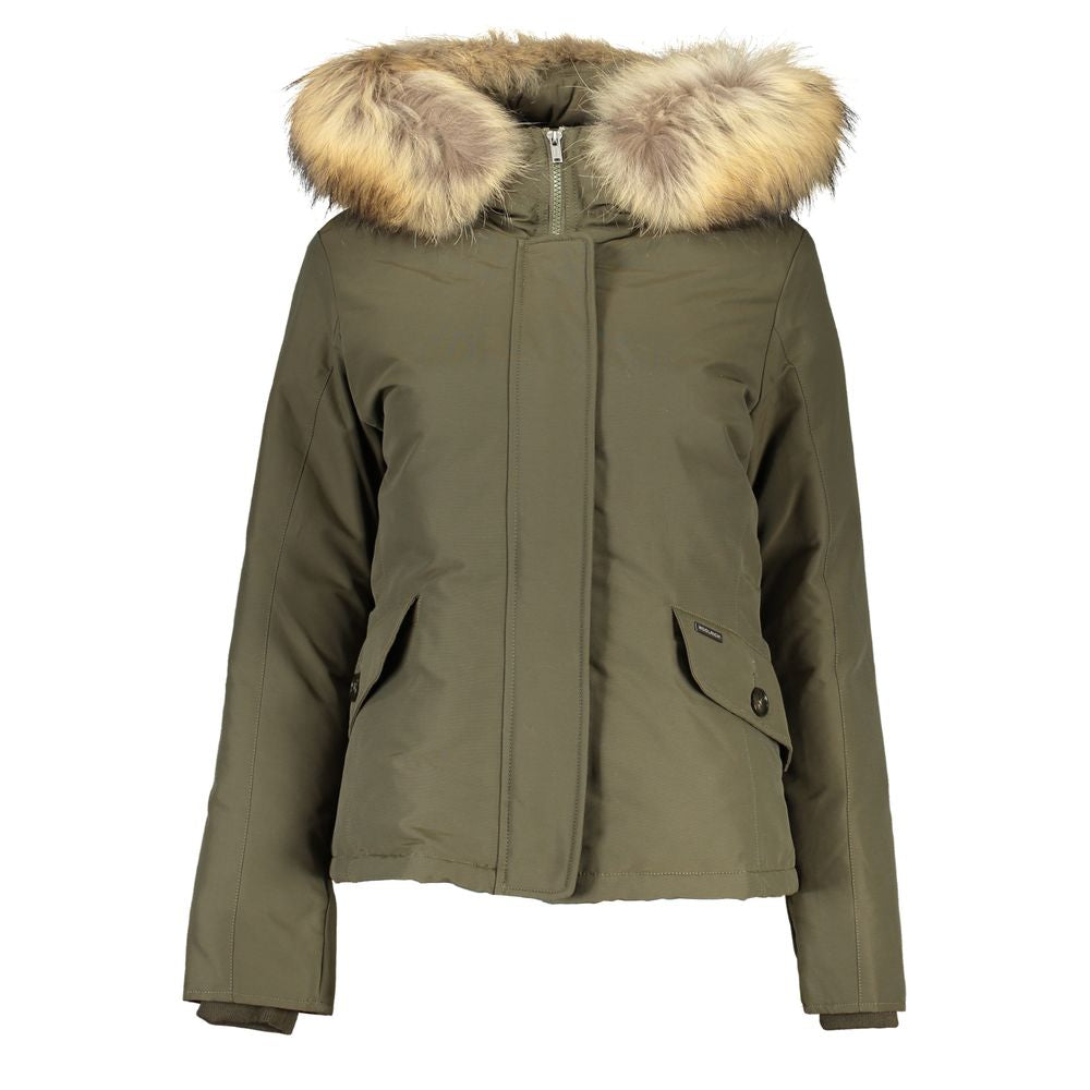 Woolrich Green Cotton Jackets &amp; Coat