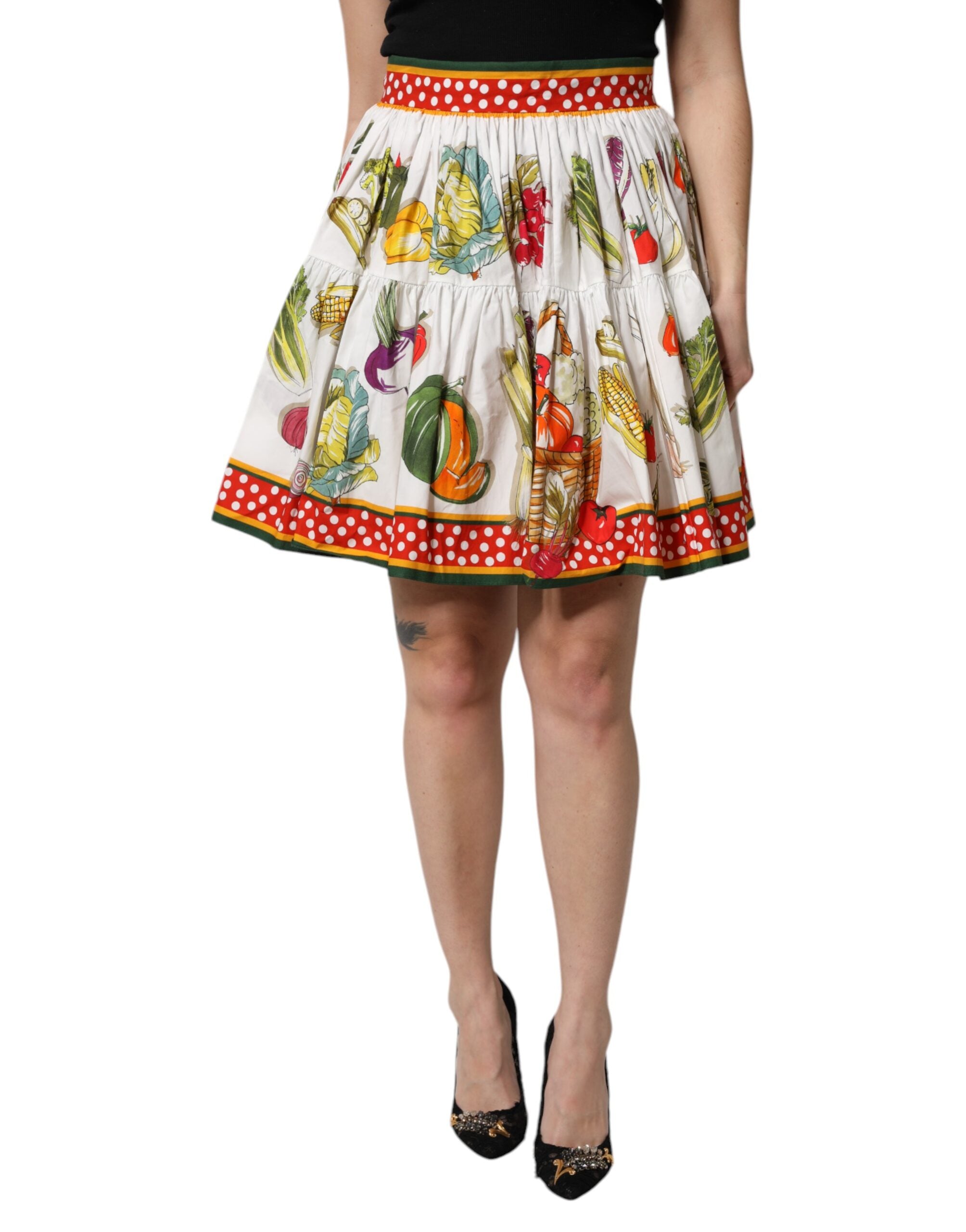Dolce & Gabbana Multicolor Printed High Waist Mini Skirt