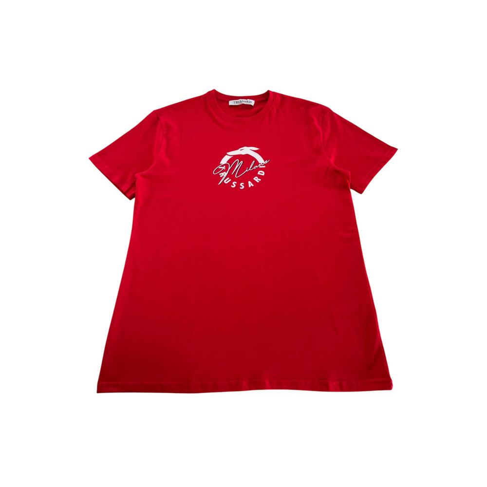 Trussardi Beachwear Red Cotton Men T-Shirt