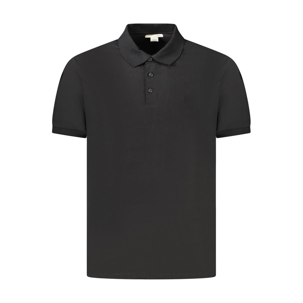 Calvin Klein Μαύρο βαμβακερό ανδρικό μπλουζάκι πόλο