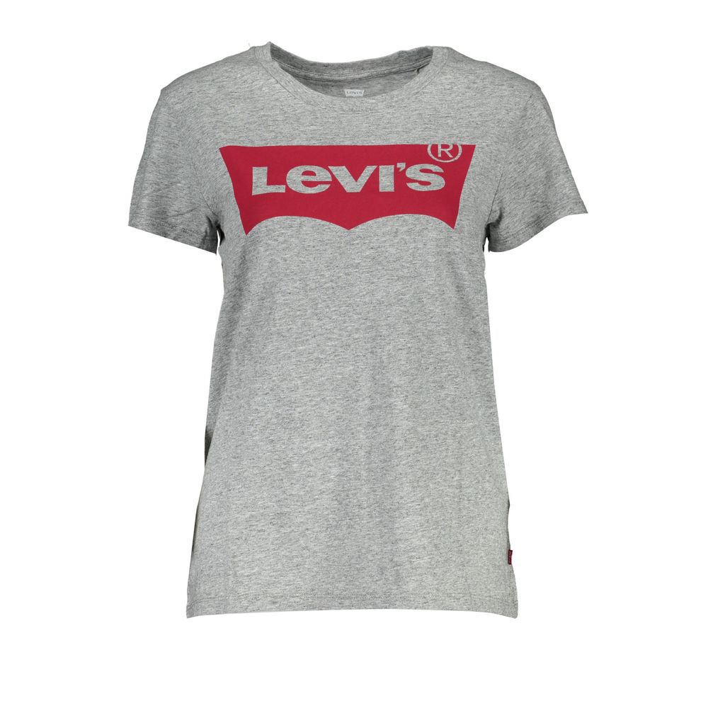 Γκρι βαμβακερό γυναικείο μπλουζάκι Levi's