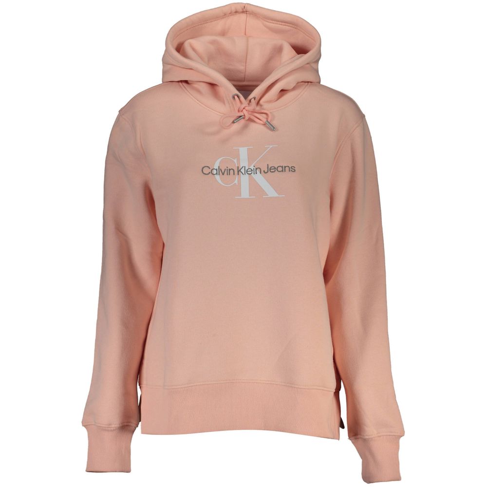 Calvin Klein Chic ροζ φλις φούτερ με κουκούλα με κέντημα με λογότυπο