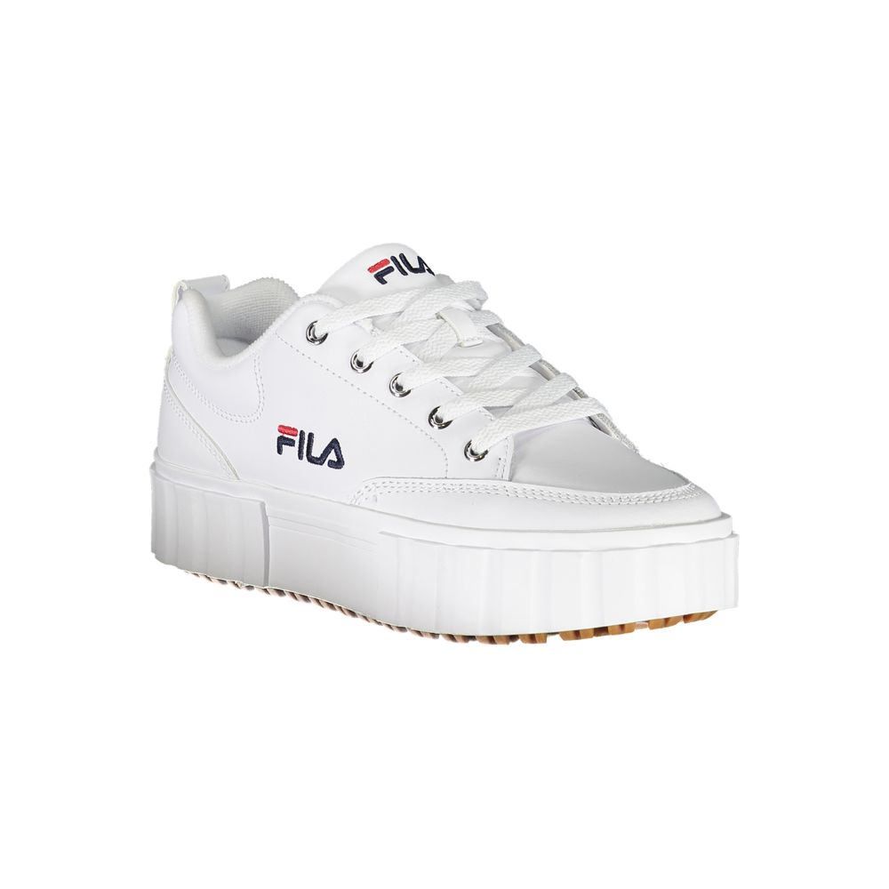 Fila Chic White Wedge Sneakers με Κεντημένη Λεπτομέρεια