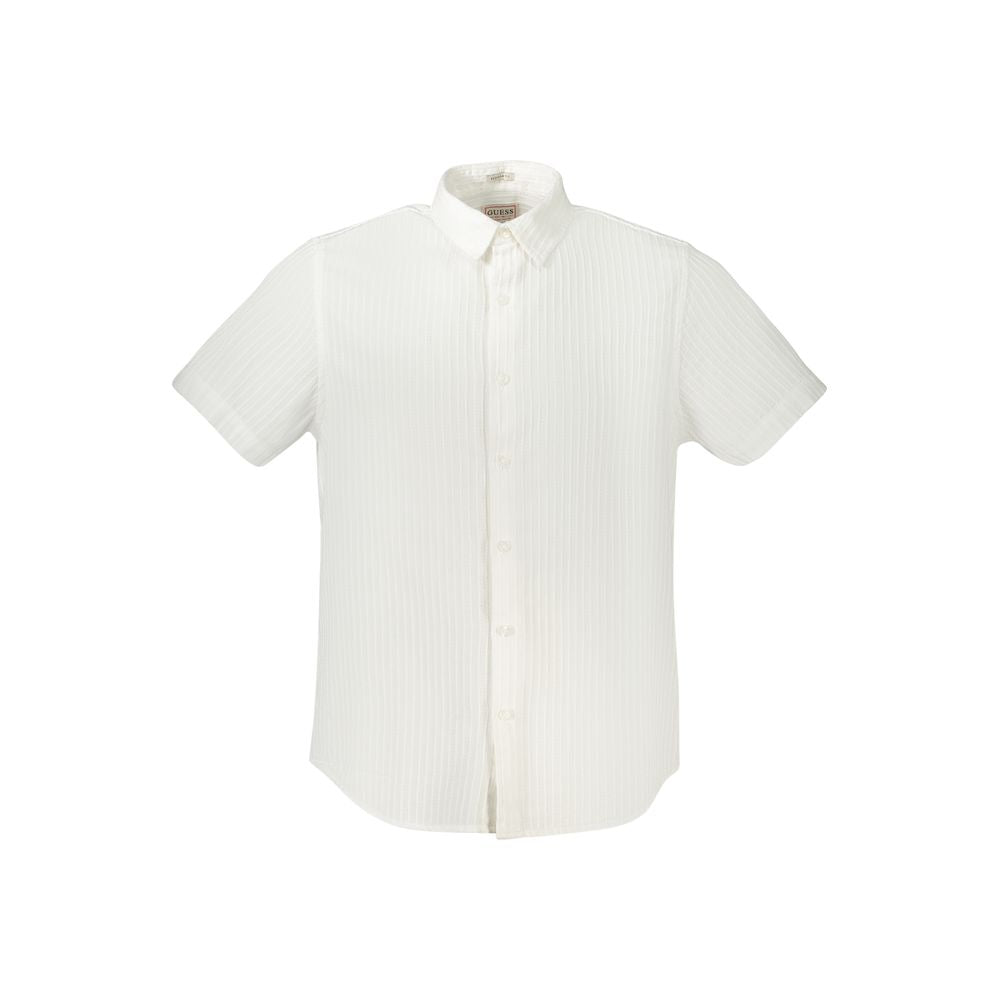 Ανδρικό πουκάμισο Guess Jeans White Cotton