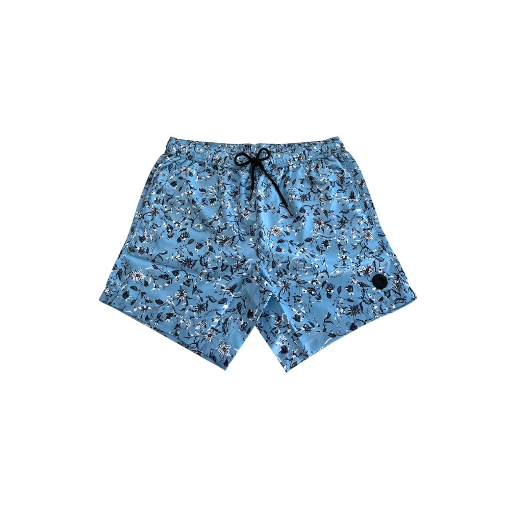 Trussardi Beachwear Light Blue Polyester Men Swim Shorts
