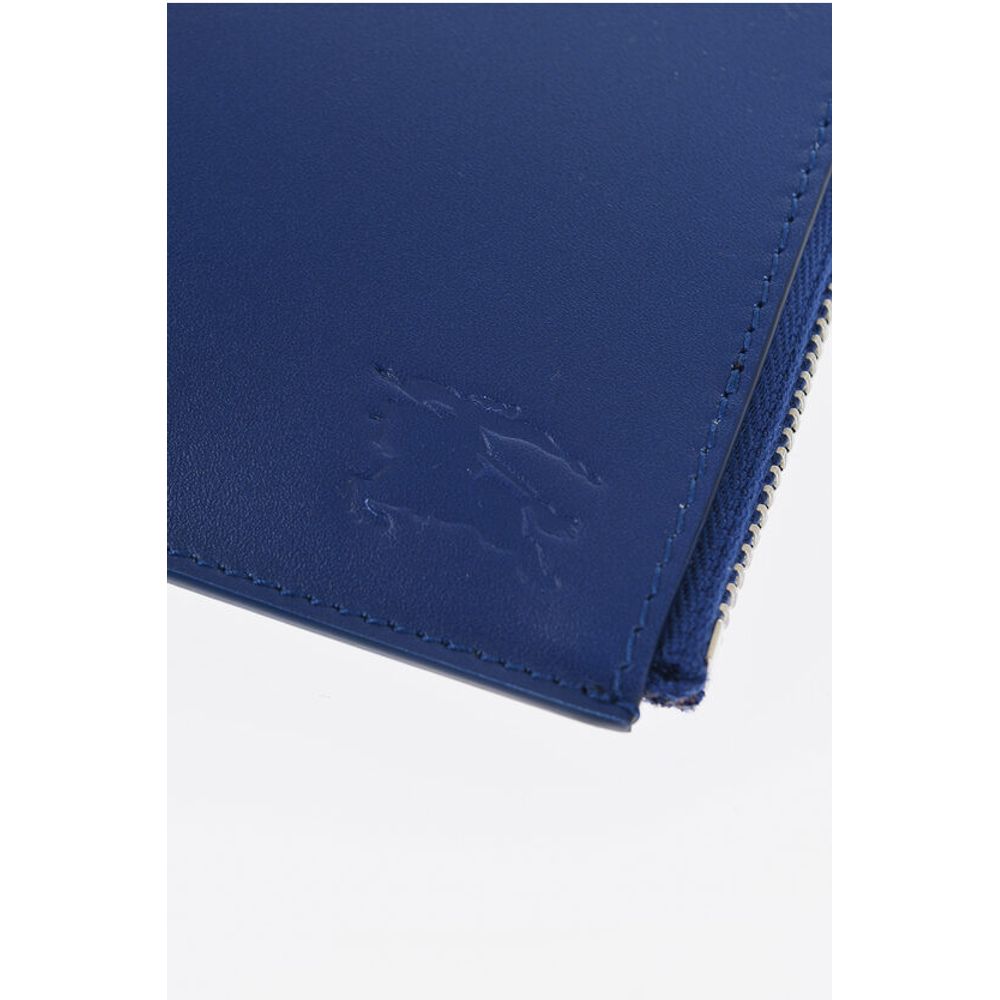 Burberry Leather Wallet with Silver-Tone Chain