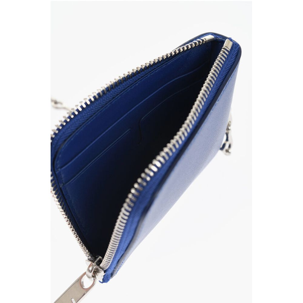 Burberry Leather Wallet with Silver-Tone Chain
