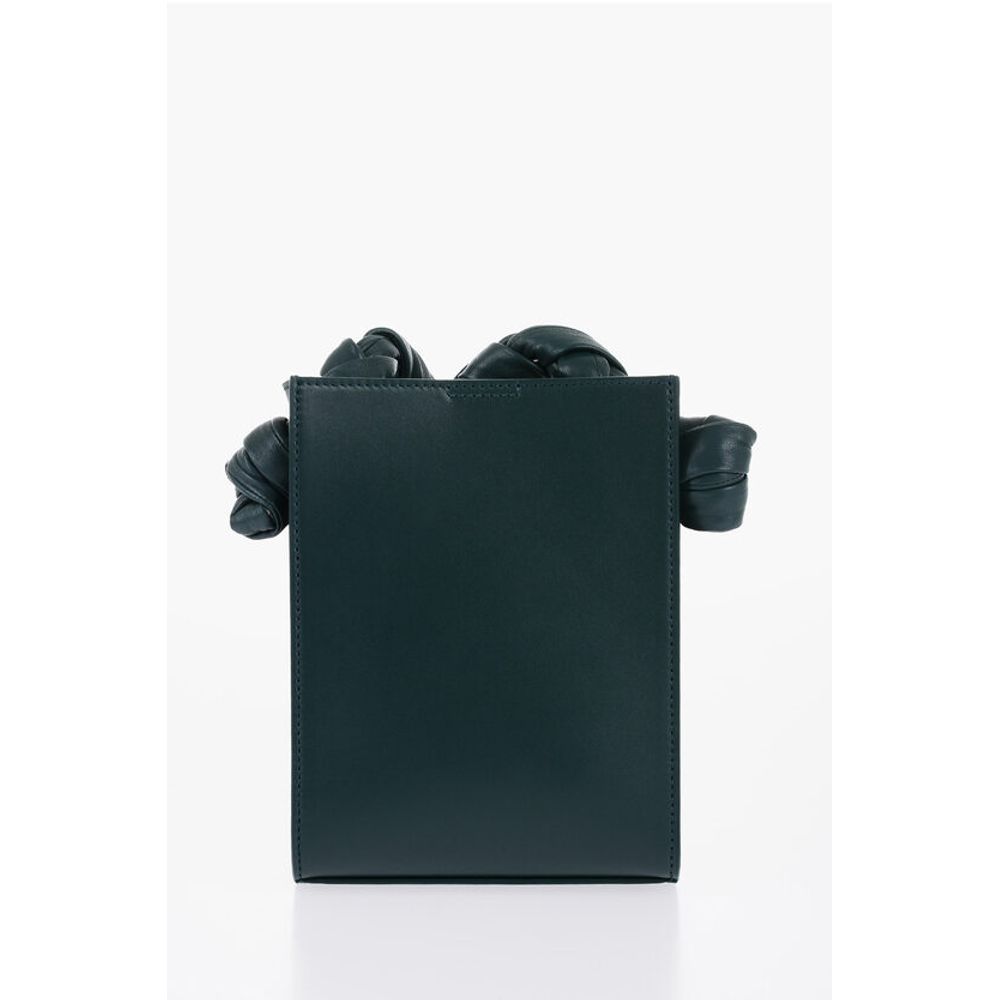 Jil Sander Leather TANGLE Shoulder Bag with Woven Handle