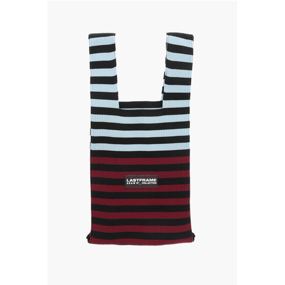 Last Frame Striped Knitted Tote Bag