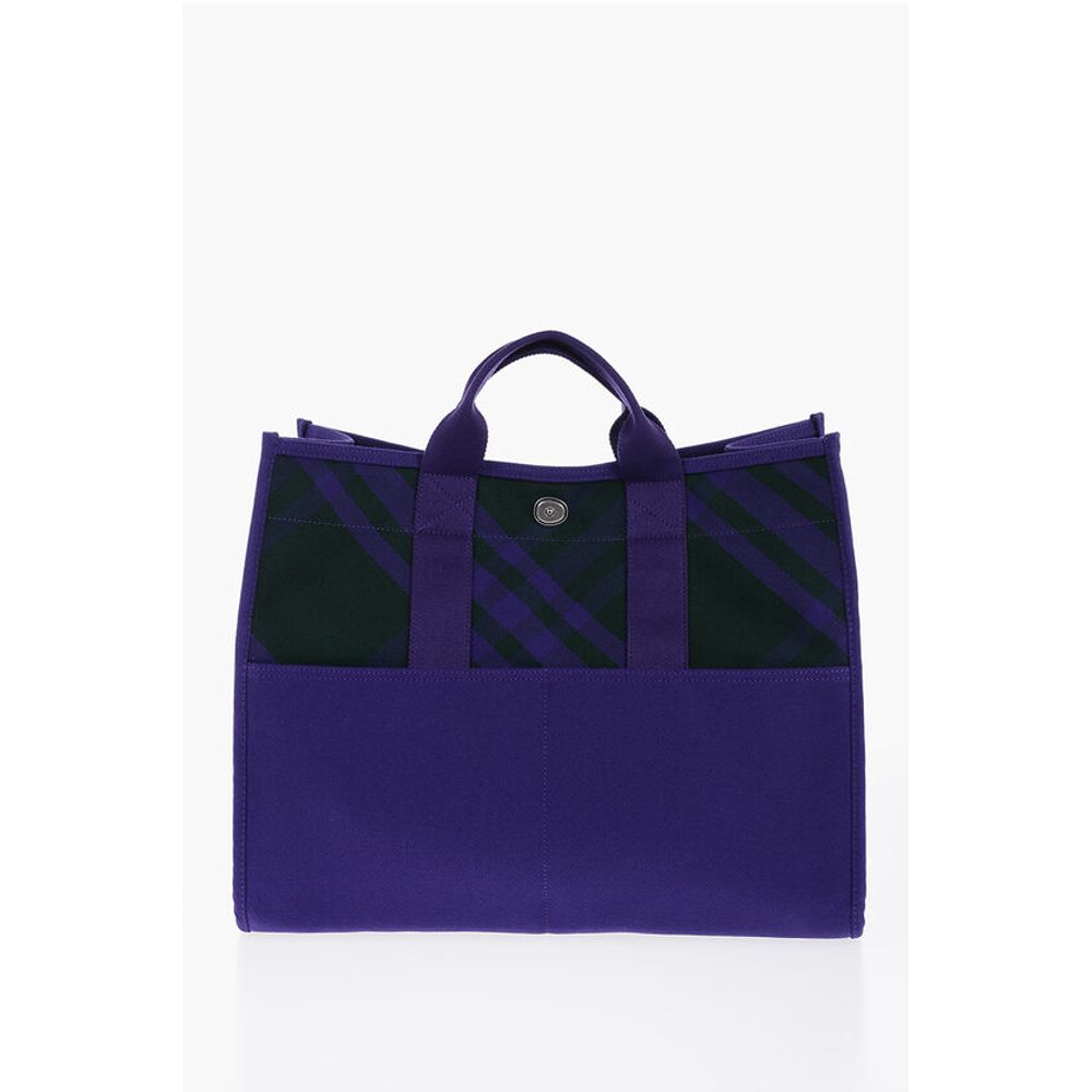 Burberry Purple Cotton Tote Bag