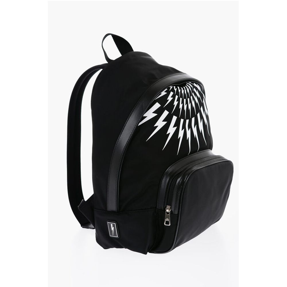 Neil Barrett Fabric FAIR-ISLE THUNDERBOLT Backpack