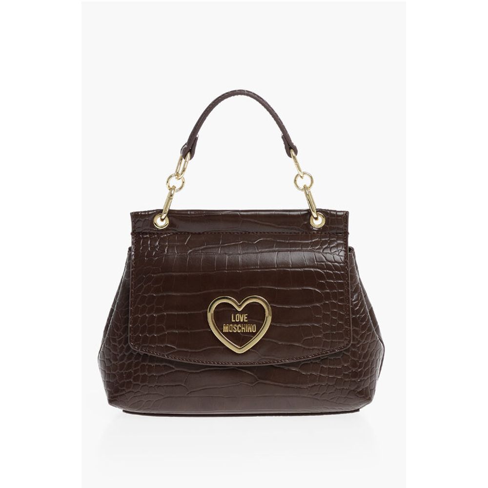 Moschino LOVE Faux Leather Bag with Golden Details and Removable Shou