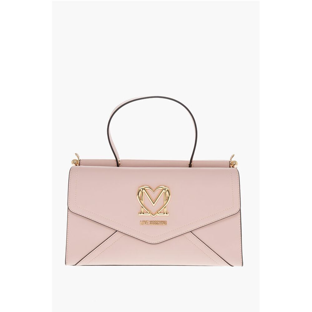 Moschino LOVE Faux Leather Envelope Bag with Removable Shoulder Strap