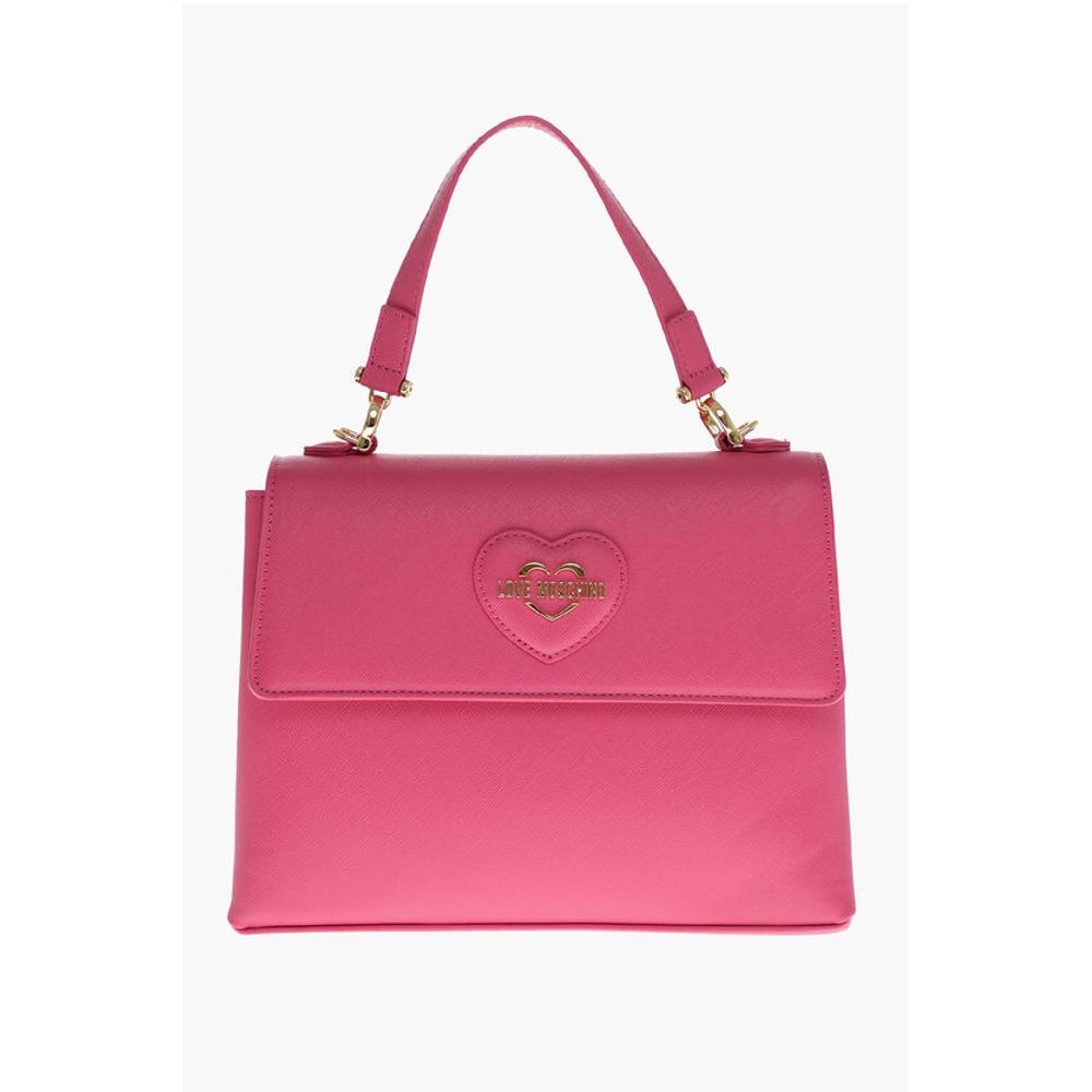 Moschino LOVE Saffiano Faux Leather Hande Bag with Removable Shoulder