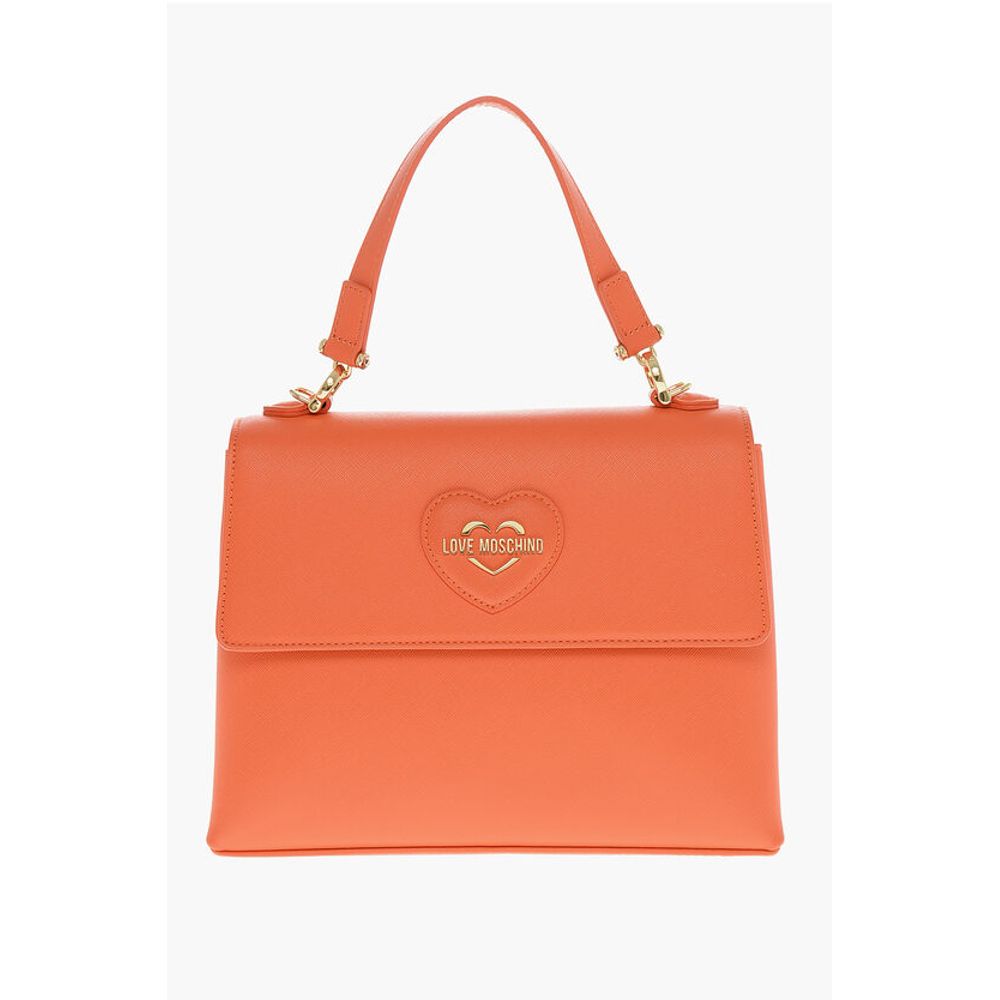 Moschino LOVE Saffiano Faux Leather Hande Bag with Removable Shoulder