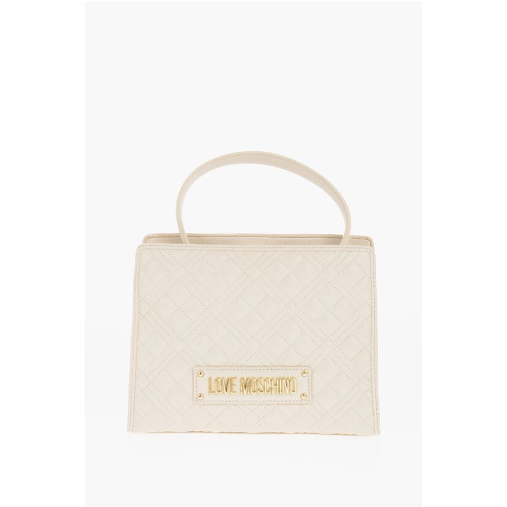 Moschino LOVE Quilted Faux Leather Bag with Removable Shoulder Strap