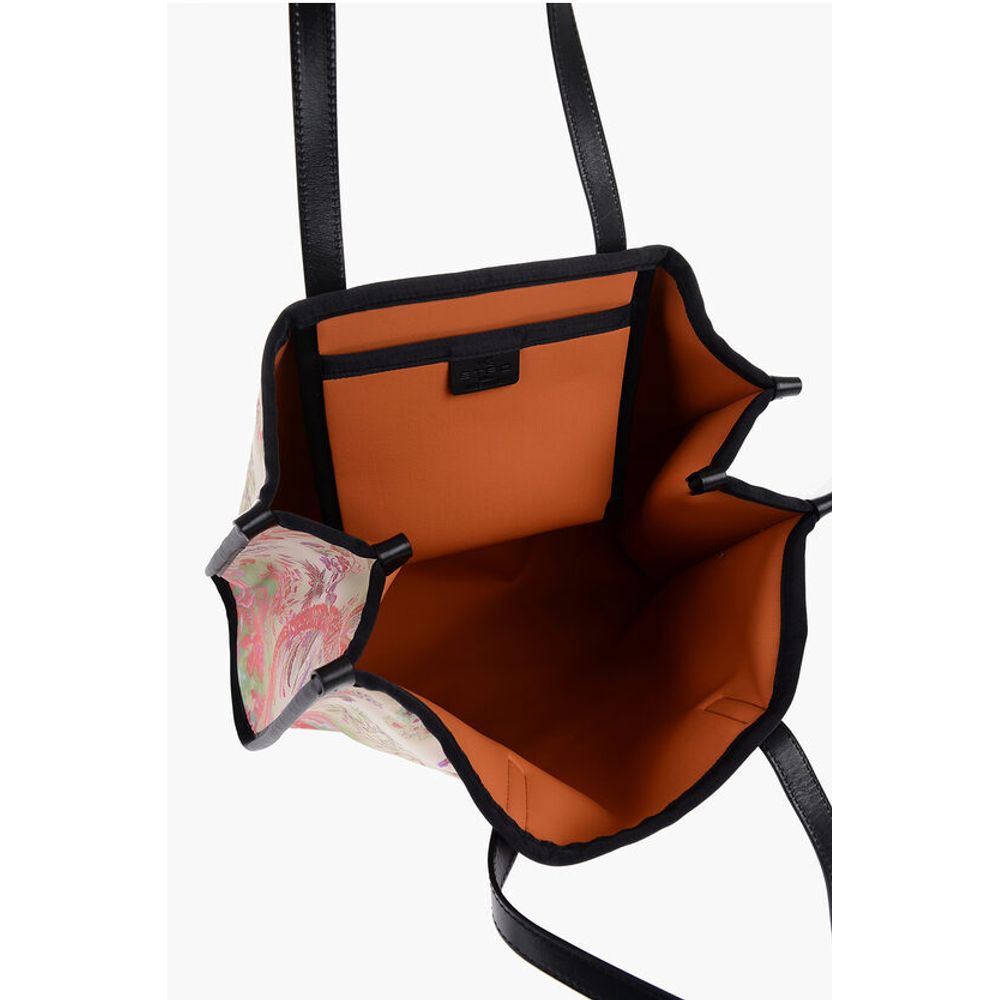 Etro Floral Patterned Tote Bag with Leather Trims