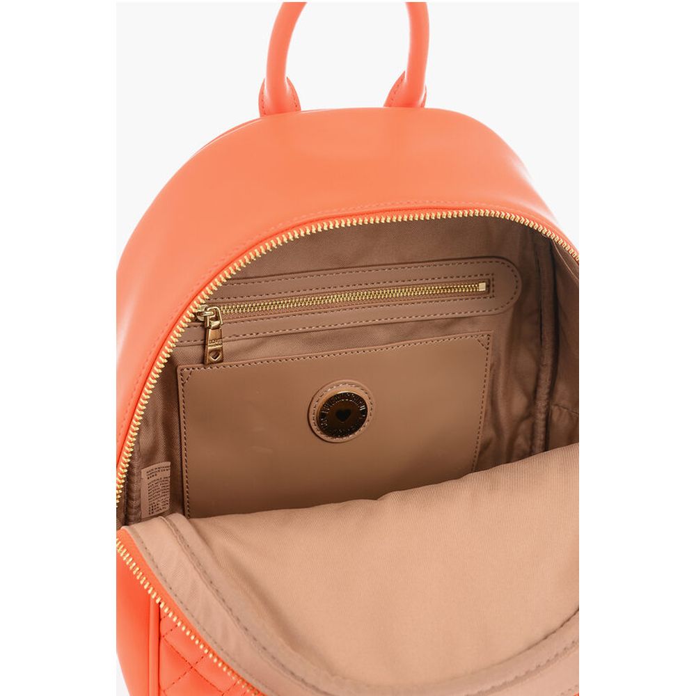 Moschino LOVE Quilted Faux Leather Backpack with Matched Pouch