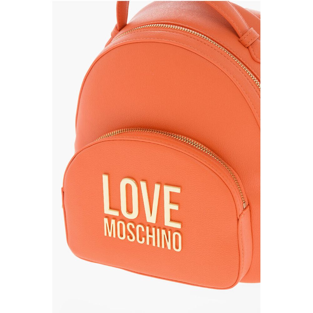 Moschino LOVE Faux Leather Backpack with Golden Logo