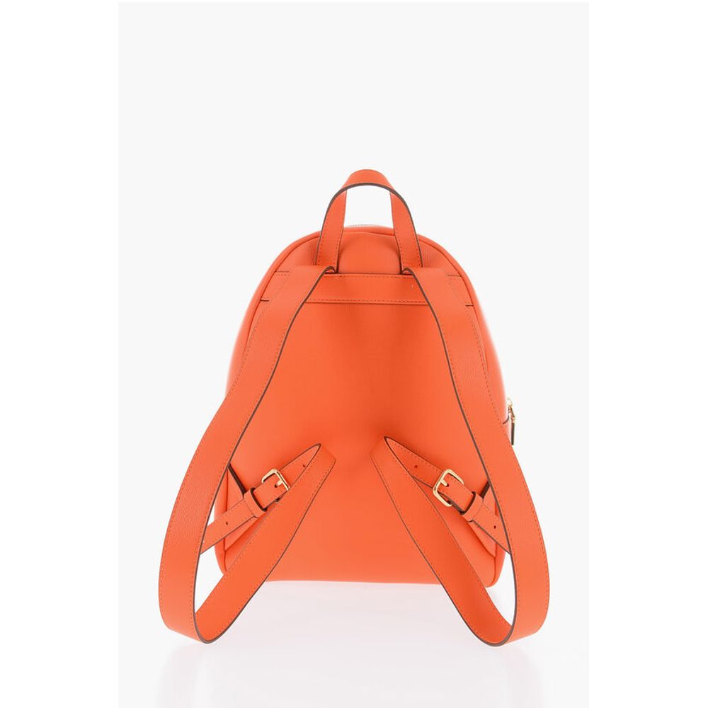 Moschino LOVE Solid Color Faux Leather Backpack with Golden Logo