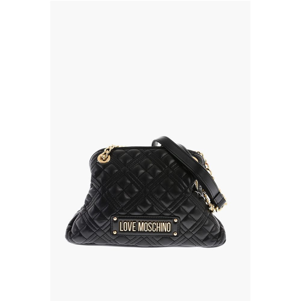 Moschino LOVE Quilted Mini Handle Bag with Golden Logo