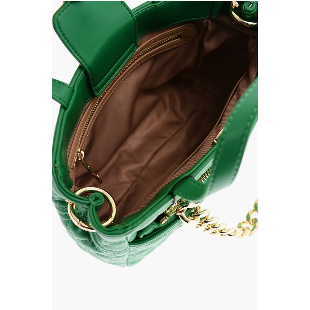 Moschino LOVE Faux Leather Quilted Mini Bag with Matching Pochette