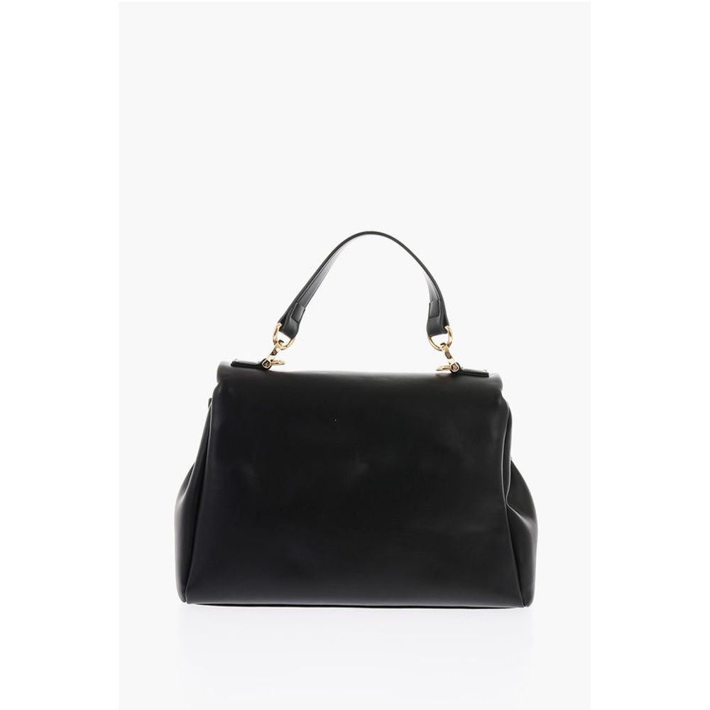 Moschino LOVE Turn Lock Closure Faux Leather Bag with Removable Shoul