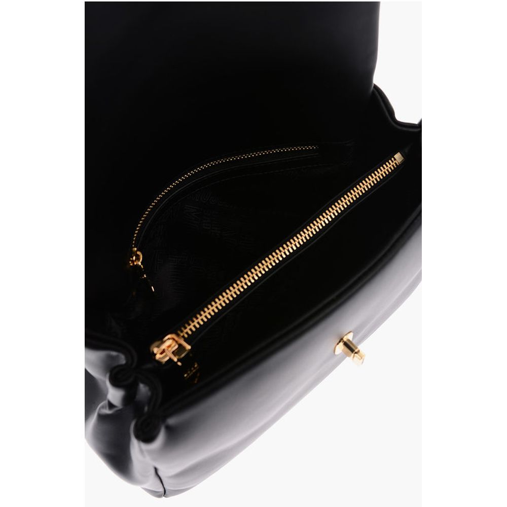 Moschino LOVE Turn Lock Closure Faux Leather Bag with Removable Shoul